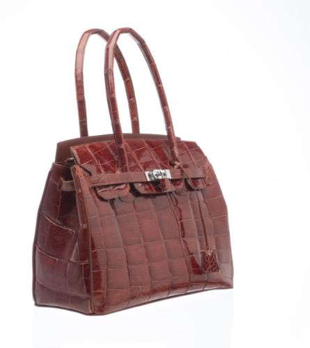 Ferrini Ladie's AB5553 Alligator Kelly Purse Hand Bag Pocket Book Cognac Luxury